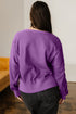Waffle Knit Exposed Seam Split Hem Pullover Top