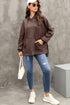 Waffle Knit Fleece Lined High Low Oversized Hoodie