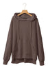 Waffle Knit Fleece Lined High Low Oversized Hoodie