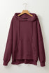 Waffle Knit Fleece Lined High Low Oversized Hoodie