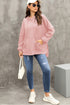 Waffle Knit Fleece Lined High Low Oversized Hoodie