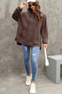 Waffle Knit Fleece Lined High Low Oversized Hoodie
