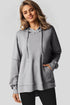 Waffle Knit Fleece Lined High Low Oversized Hoodie