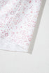Waffle Knit Floral Patchwork Exposed Seam Short Sleeve Top