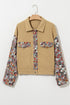 Waffle Knit Floral Patchwork Western Button Up Jacket