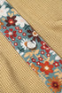 Waffle Knit Floral Patchwork Western Button Up Jacket