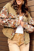 Waffle Knit Floral Patchwork Western Button Up Jacket