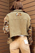 Waffle Knit Floral Patchwork Western Button Up Jacket