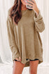 Waffle Knit High Slits Oversized Top