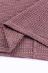 Waffle Knit Loose Fit V Neck Long Sleeve Top