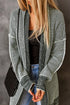 Waffle Knit Open Front Drop Shoulder Cardigan