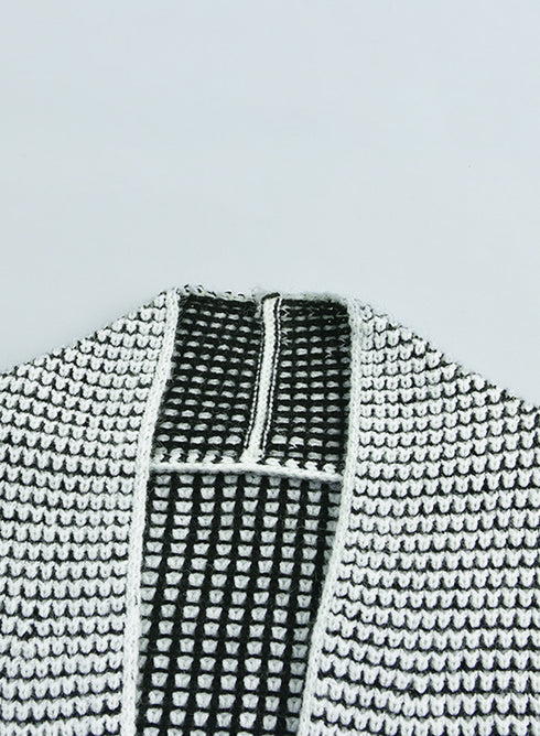 Waffle Knit Open Front Drop Shoulder Cardigan