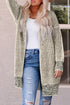 Waffle Knit Open Front Drop Shoulder Cardigan