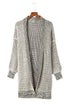 Waffle Knit Open Front Drop Shoulder Cardigan