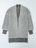 Waffle Knit Open Front Drop Shoulder Cardigan