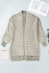 Waffle Knit Open Front Drop Shoulder Cardigan