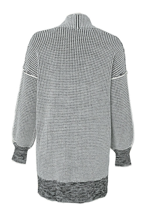 Waffle Knit Open Front Drop Shoulder Cardigan