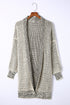 Waffle Knit Open Front Drop Shoulder Cardigan
