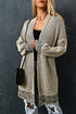 Waffle Knit Open Front Drop Shoulder Cardigan