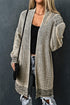 Waffle Knit Open Front Drop Shoulder Cardigan