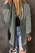 Waffle Knit Open Front Drop Shoulder Cardigan