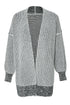 Waffle Knit Open Front Drop Shoulder Cardigan