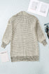 Waffle Knit Open Front Drop Shoulder Cardigan