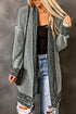 Waffle Knit Open Front Drop Shoulder Cardigan