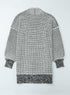 Waffle Knit Open Front Drop Shoulder Cardigan