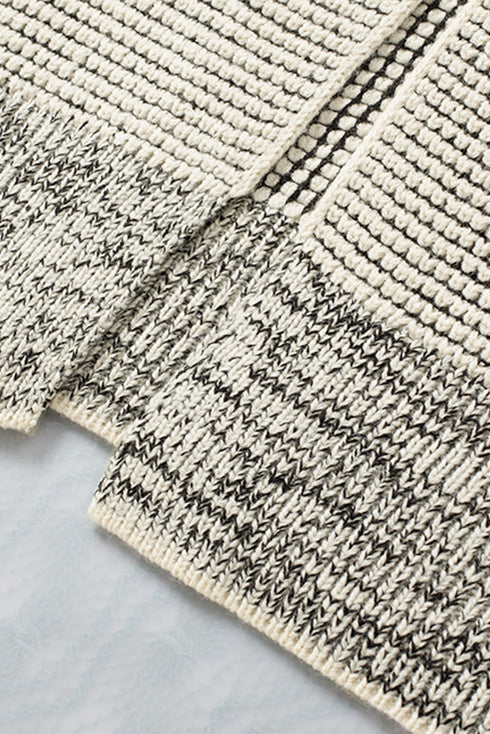 Waffle Knit Open Front Drop Shoulder Cardigan