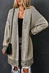 Waffle Knit Open Front Drop Shoulder Cardigan
