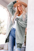 Waffle Knit Open Front Drop Shoulder Cardigan