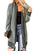 Waffle Knit Open Front Drop Shoulder Cardigan