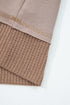 Waffle Knit Patchwork Detailed Pocketed Plus Size Hoodie