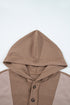 Waffle Knit Patchwork Detailed Pocketed Plus Size Hoodie
