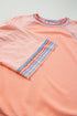 Waffle Knit Patchwork Wide Sleeve Raglan Casual Top