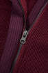 Waffle Knit Patchwork Zip Up Button Hooded Jacket