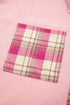 Waffle Knit Plaid Patchwork Pocket Outerwear