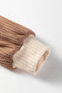 Waffle Knit Raglan Sleeve Contrast Panel Top