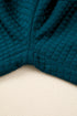 Waffle Knit Raw Edge Patchwork Wide Leg Pant Set