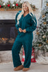 Waffle Knit Raw Edge Patchwork Wide Leg Pant Set