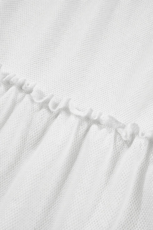Waffle Knit Ruffled Tiered Sleeveless Tank Top