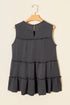 Waffle Knit Ruffled Tiered Sleeveless Tank Top