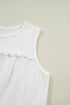 Waffle Knit Ruffled Tiered Sleeveless Tank Top