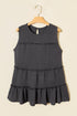 Waffle Knit Ruffled Tiered Sleeveless Tank Top