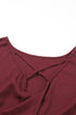 Waffle Knit Sequin Patchwork Sleeve Open Back Top