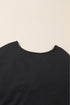 Waffle Knit Sequin Patchwork Sleeve Open Back Top