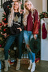 Waffle Knit Sequin Patchwork Sleeve Open Back Top