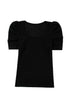 Waffle Knit Square Neck Puff Sleeve Top