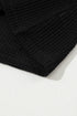 Waffle Knit Square Neck Puff Sleeve Top